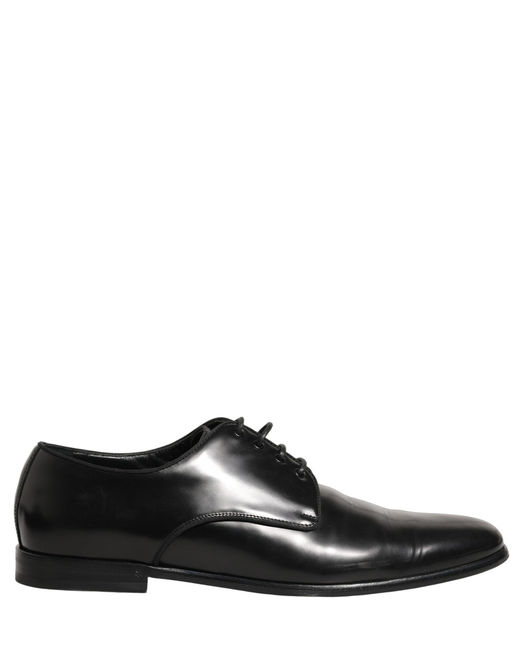 Dolce & Gabbana Black Leather Men Derby Dress Formal Shoes