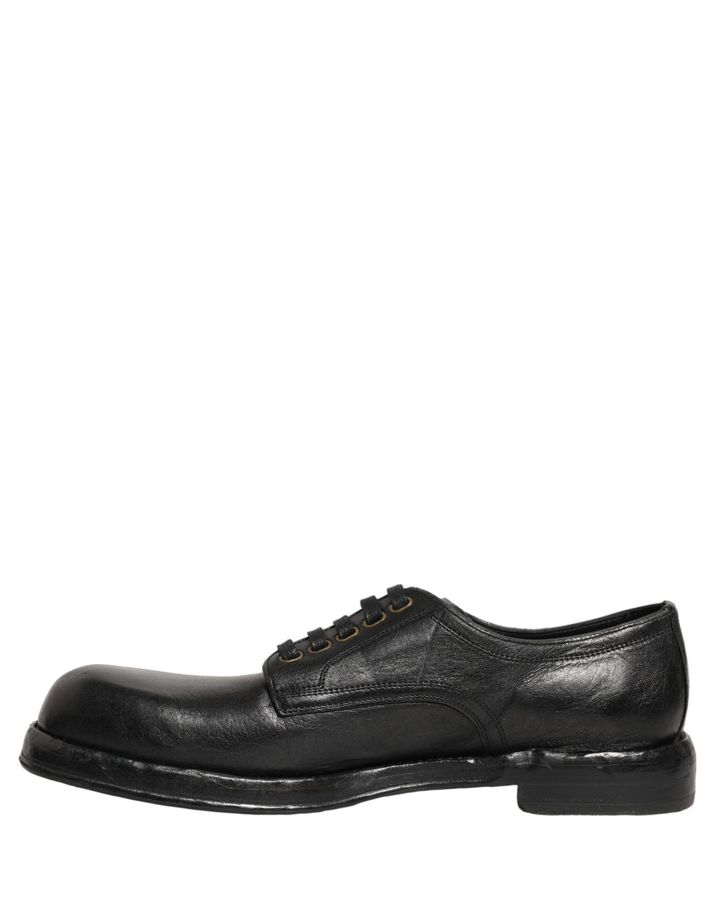 Dolce & Gabbana Black Leather Lace Up Derby Dress Men Shoes