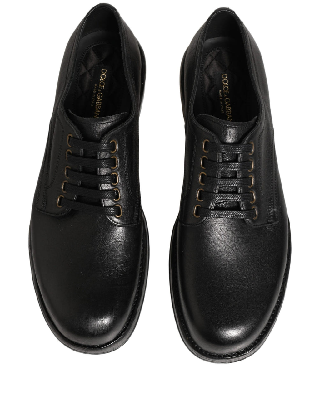 Dolce & Gabbana Black Leather Lace Up Derby Dress Men Shoes