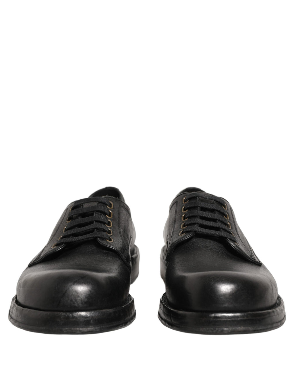 Dolce & Gabbana Black Leather Lace Up Derby Dress Men Shoes