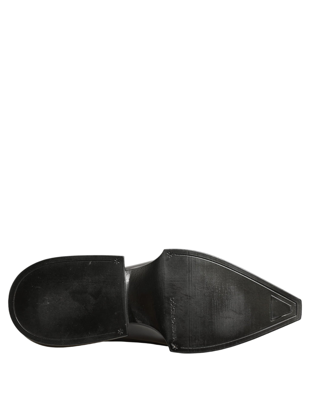 Dolce & Gabbana Dress Shiny Black Slip On Plastic Dress Shoes