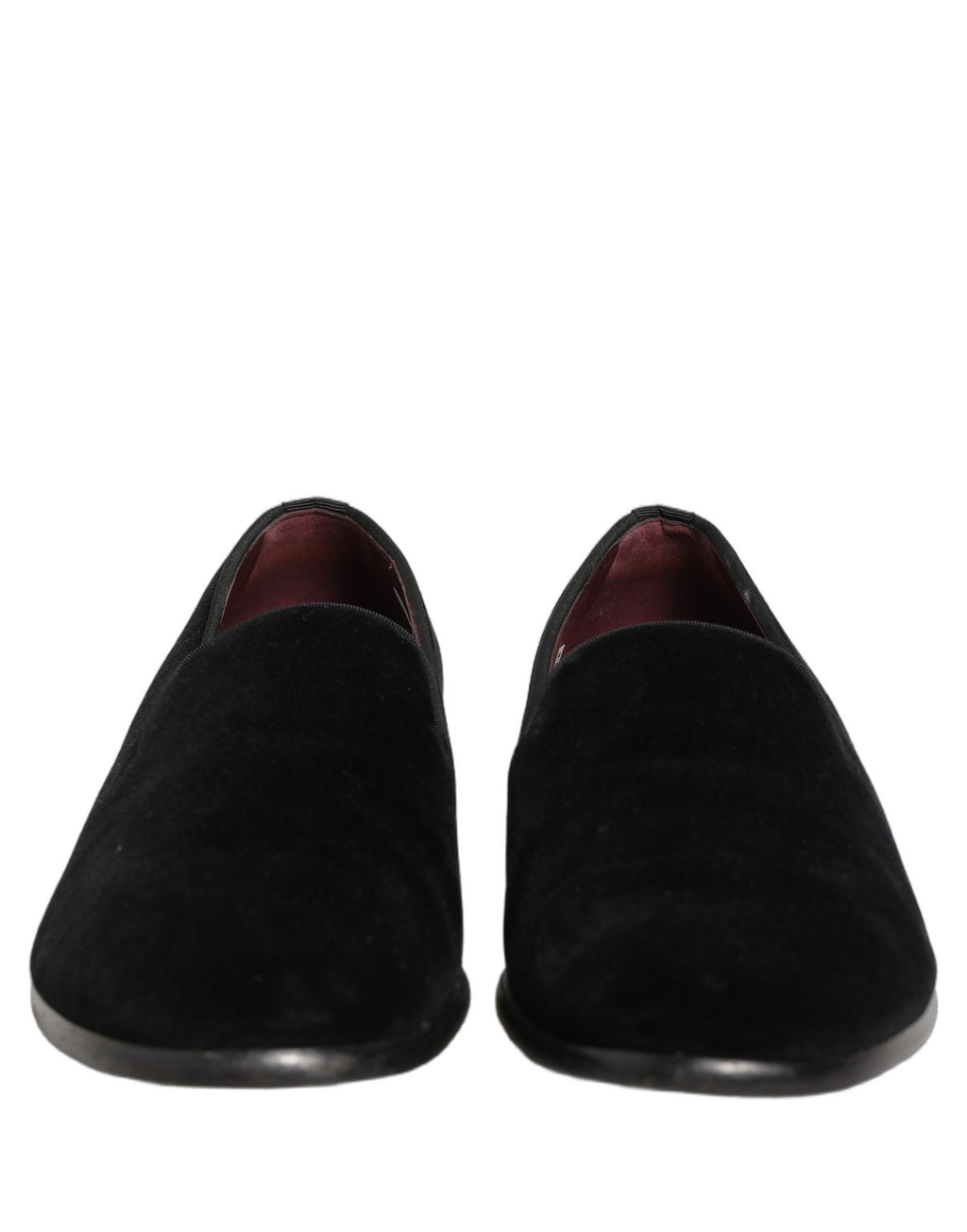 Dolce & Gabbana Black Velvet Cotton Loafers Formal Dress Shoes