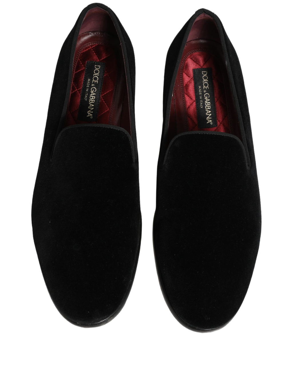 Dolce & Gabbana Black Velvet Cotton Loafers Formal Dress Shoes