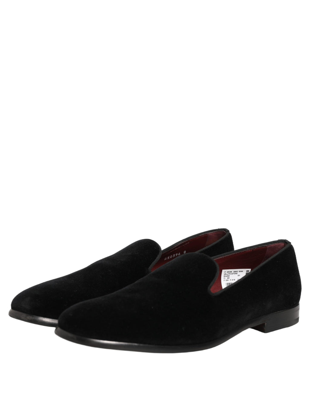 Dolce & Gabbana Black Velvet Cotton Loafers Formal Dress Shoes