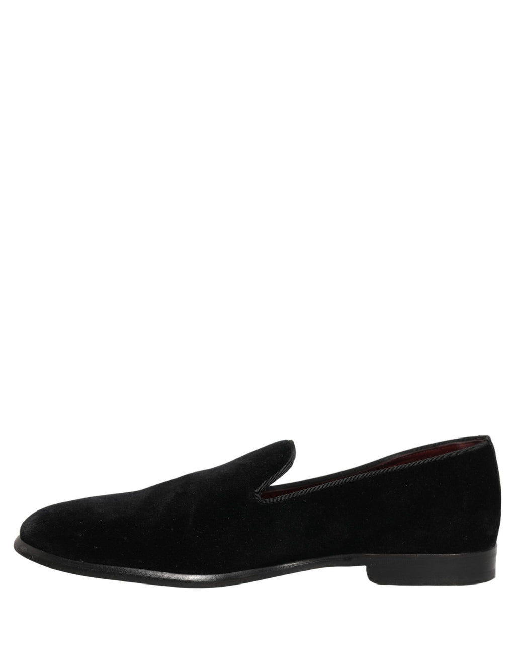 Dolce & Gabbana Black Velvet Cotton Loafers Formal Dress Shoes