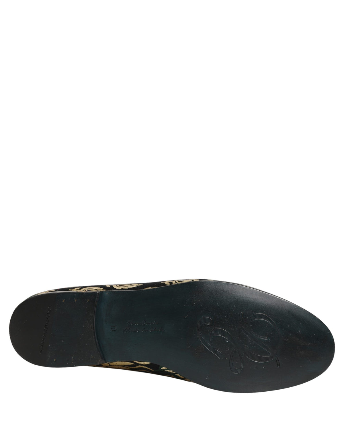 Dolce & Gabbana Black Jacquard Floral Loafers Men Dress Shoes