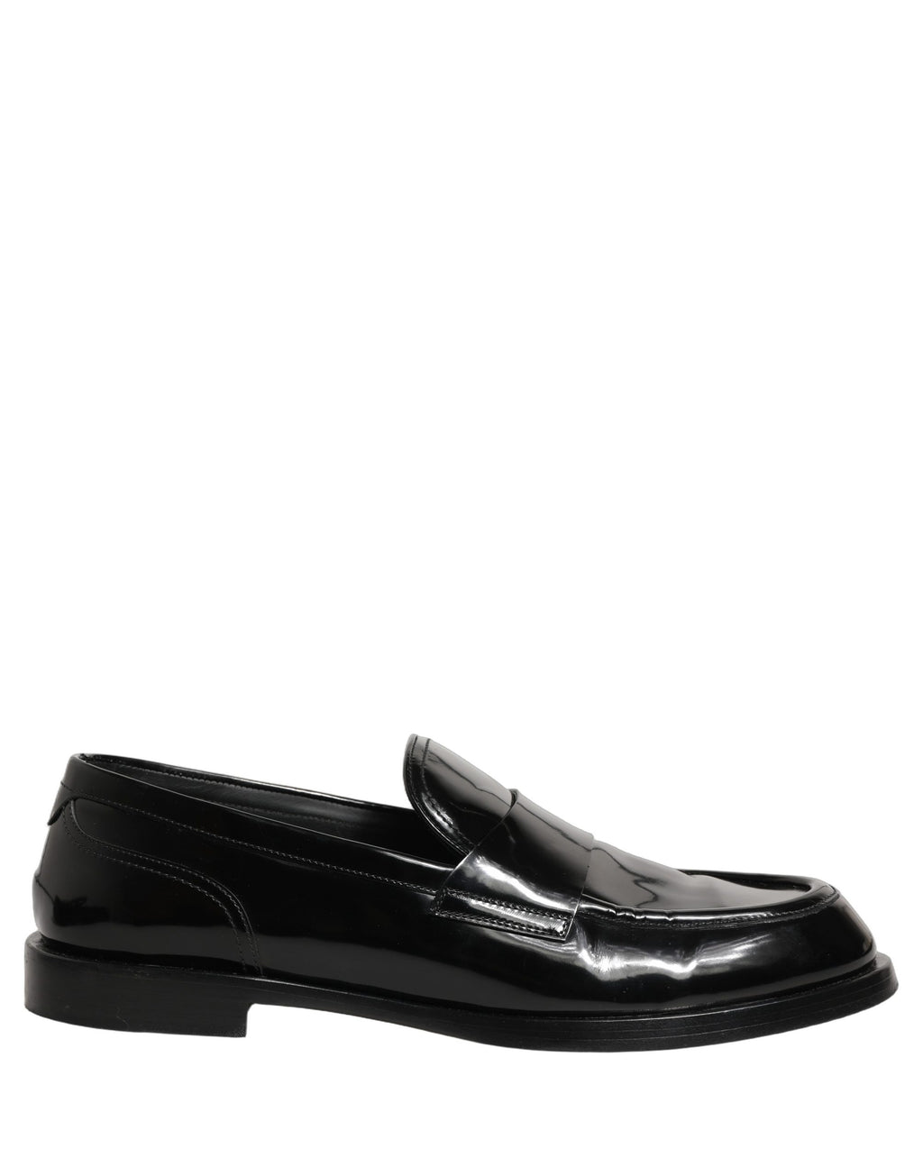 Dolce & Gabbana Black Leather Formal Men Dress Loafers Shoes