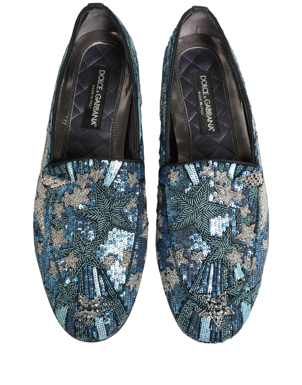 Dolce & Gabbana Multicolor Embroidered Sequin Loafers Shoes