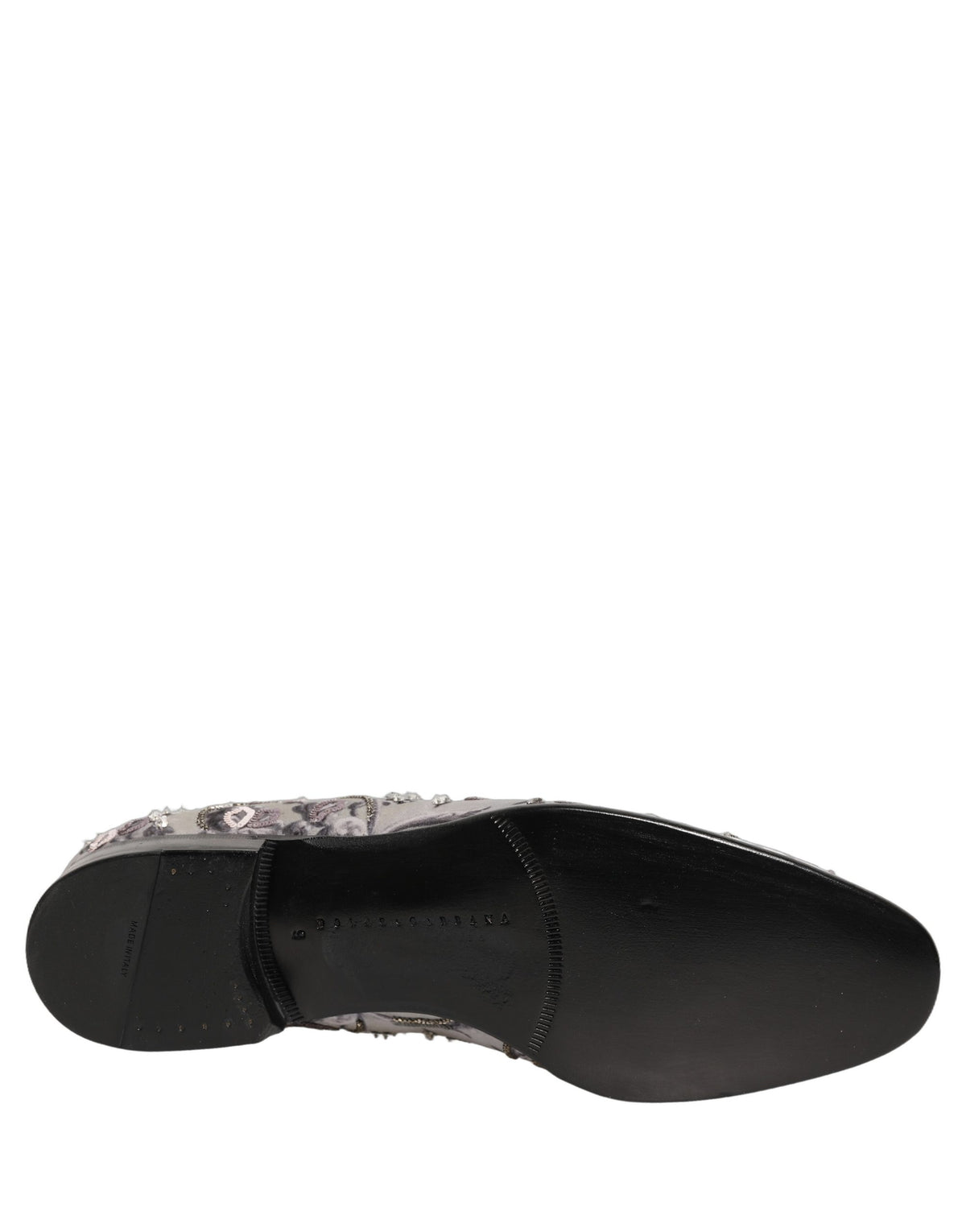 Dolce & Gabbana White Sequined Formal Slip On Loafers Shoes