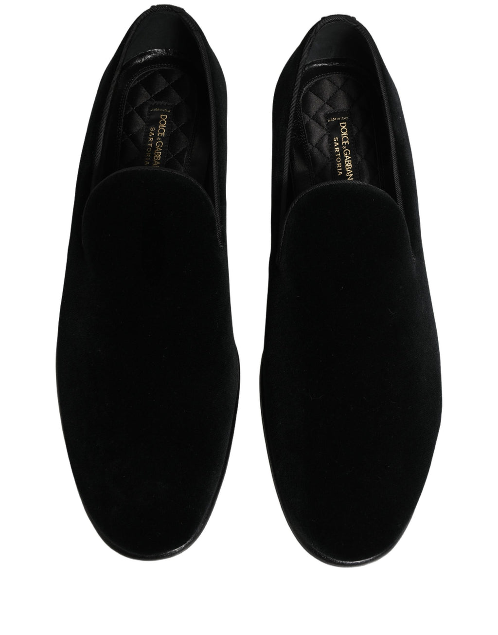 Dolce & Gabbana Black Velvet Loafers Formal Men Dress Shoes