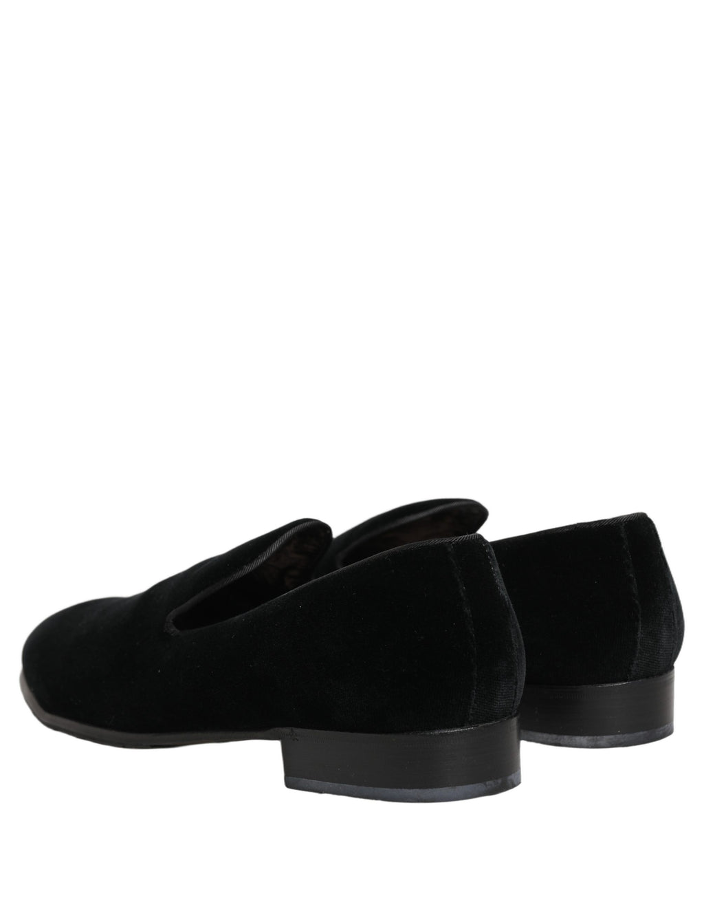 Dolce & Gabbana Black Velvet Loafers Formal Men Dress Shoes