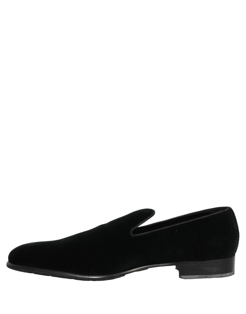 Dolce & Gabbana Black Velvet Loafers Formal Men Dress Shoes