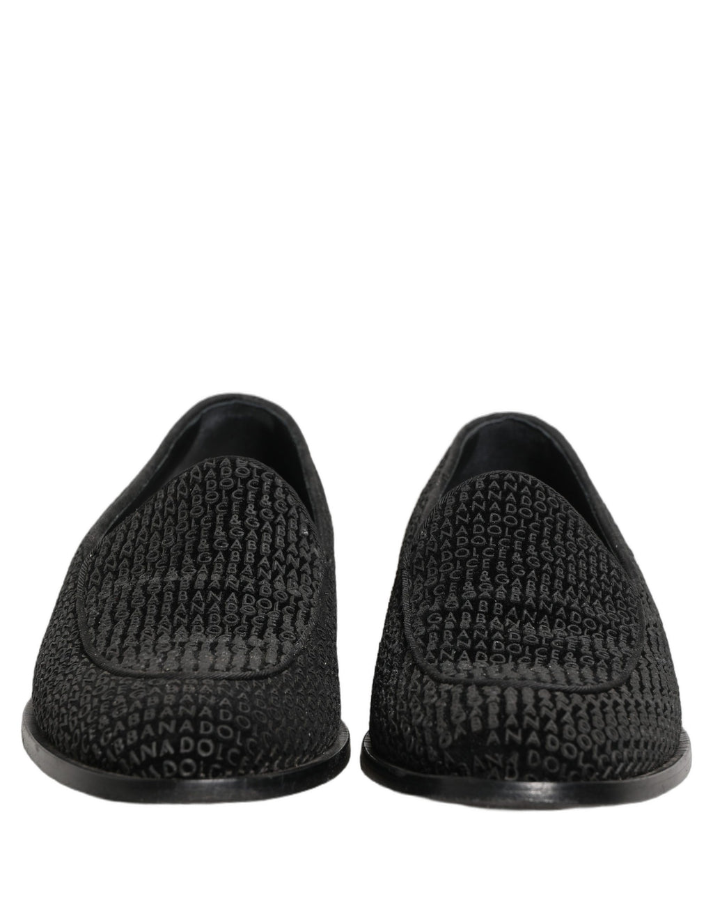 Dolce & Gabbana Black Logo Monogram Men Dress Loafers Shoes