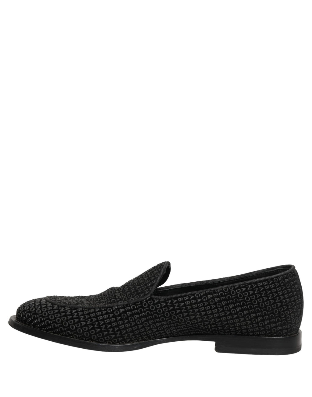 Dolce & Gabbana Black Logo Monogram Men Dress Loafers Shoes