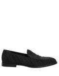 Dolce & Gabbana Black Logo Monogram Men Dress Loafers Shoes