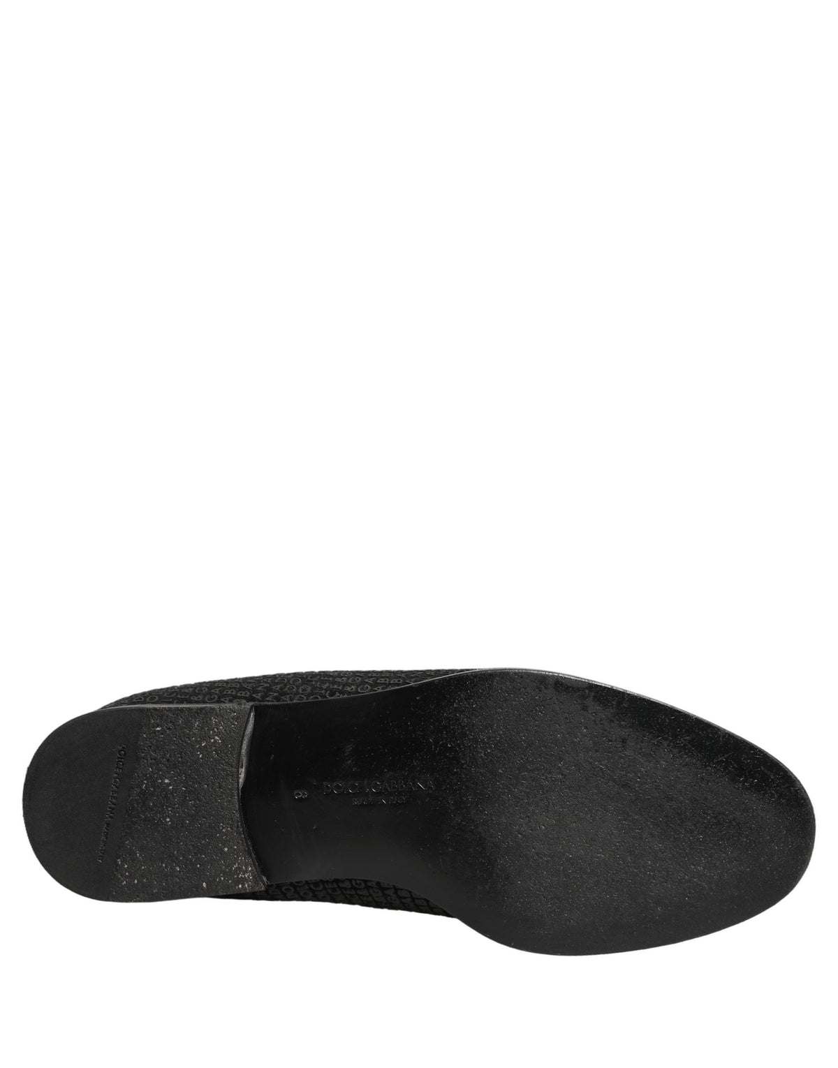 Dolce & Gabbana Black Logo Monogram Men Dress Loafers Shoes