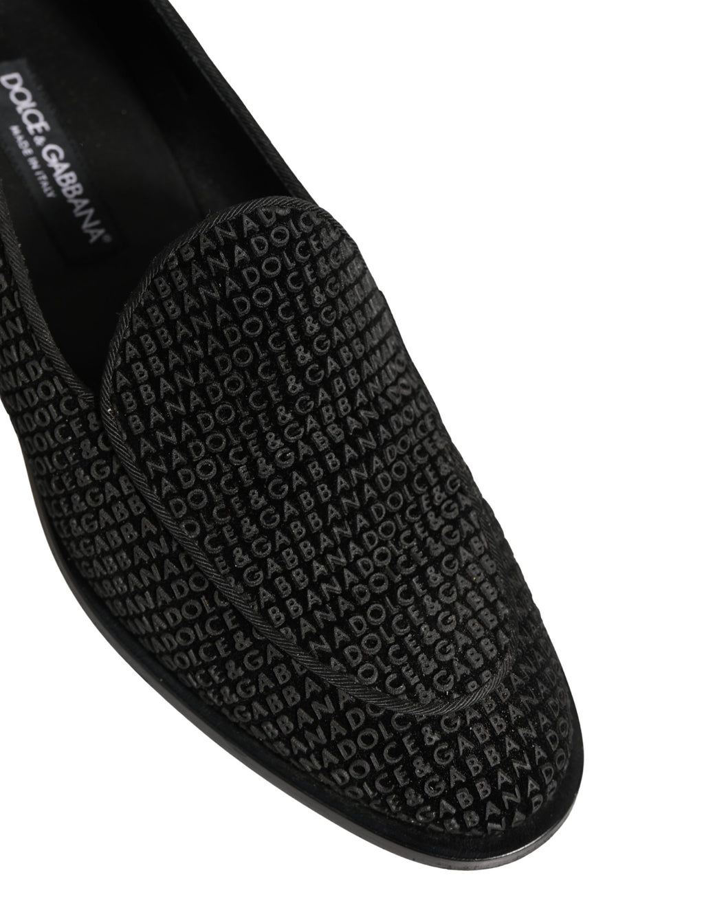 Dolce & Gabbana Black Logo Monogram Men Dress Loafers Shoes