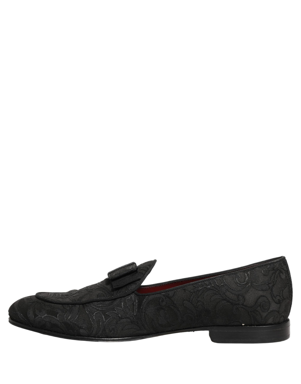 Dolce & Gabbana Black Floral Brocade Men Dress Loafers Shoes