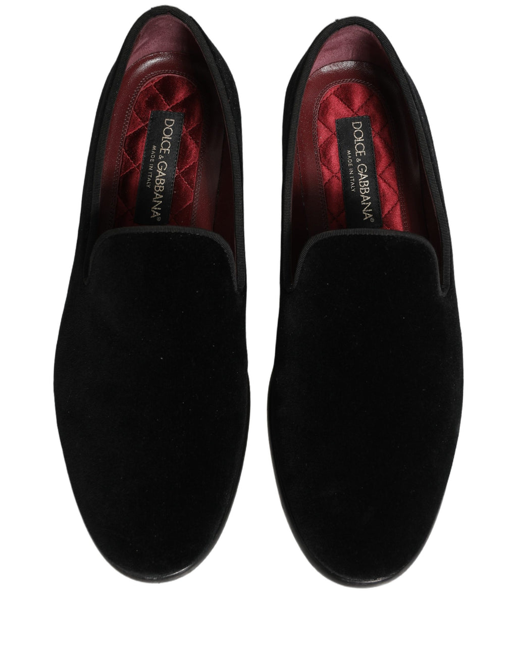 Dolce & Gabbana Black Velvet Cotton Loafers Formal Dress Shoes