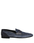 Dolce & Gabbana Blue Suede Leather Loafers Moccasins Shoes