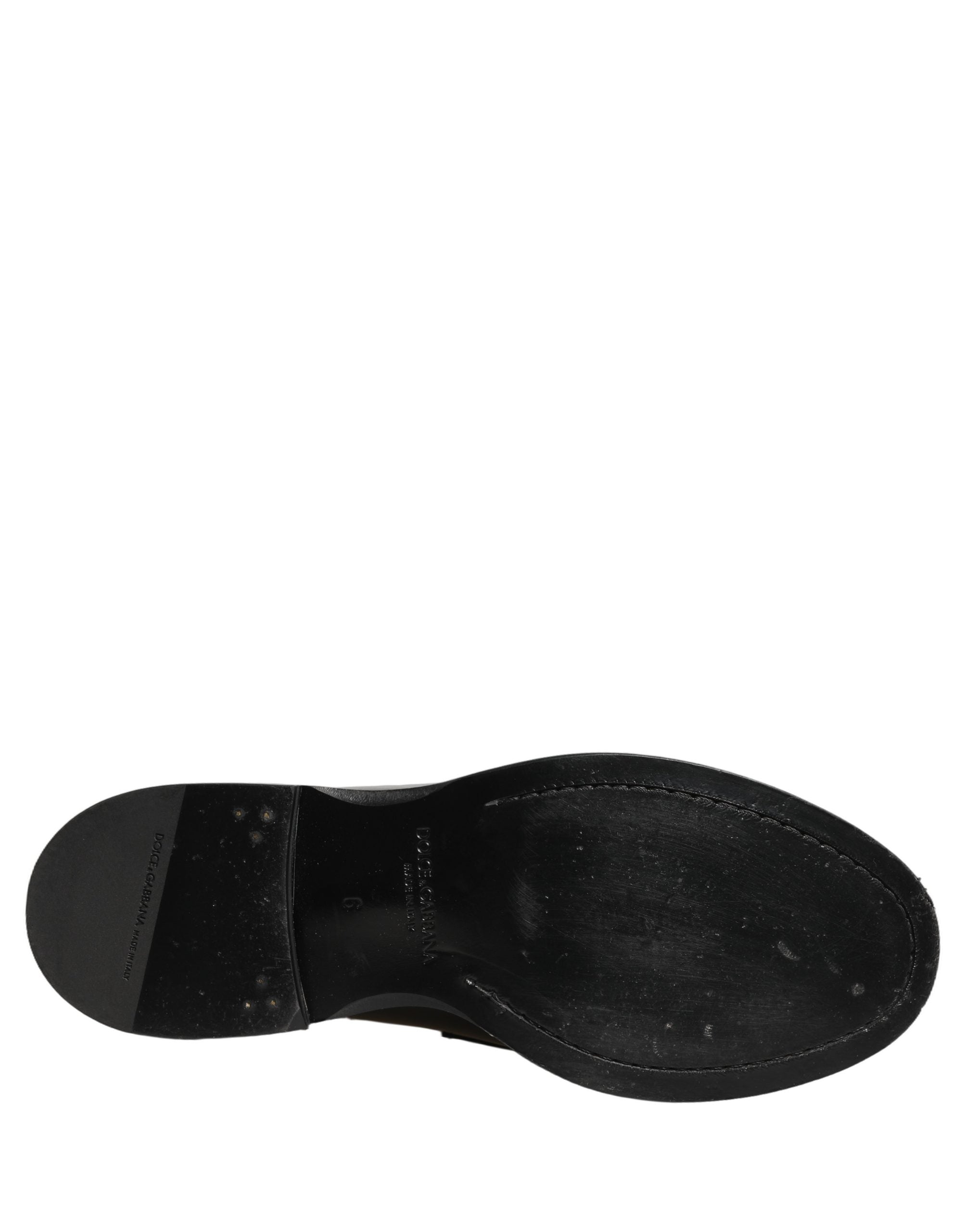 Dolce & Gabbana Black Leather Formal Men Dress Loafers Shoes