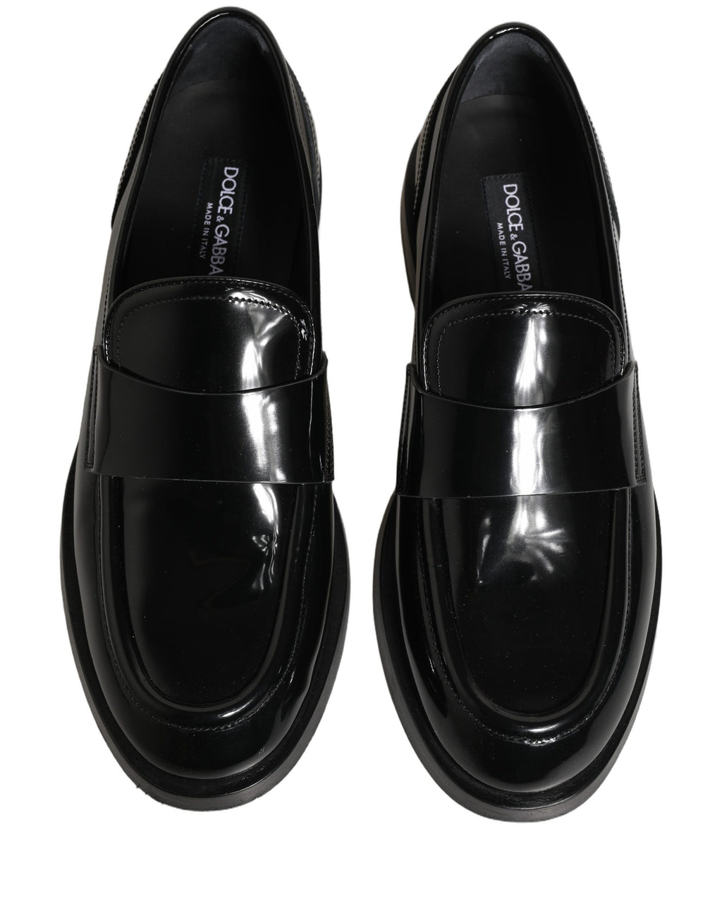 Dolce & Gabbana Black Leather Formal Men Dress Loafers Shoes