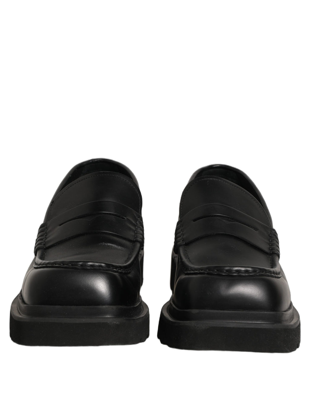 Dolce & Gabbana Black Calfskin Leather Men Dress Loafer Shoes