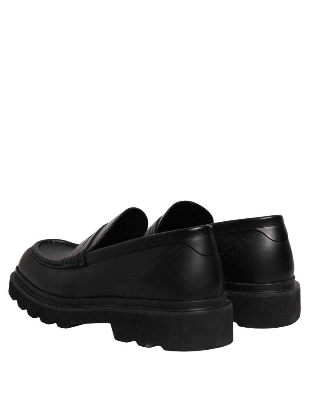 Dolce & Gabbana Black Calfskin Leather Men Dress Loafer Shoes