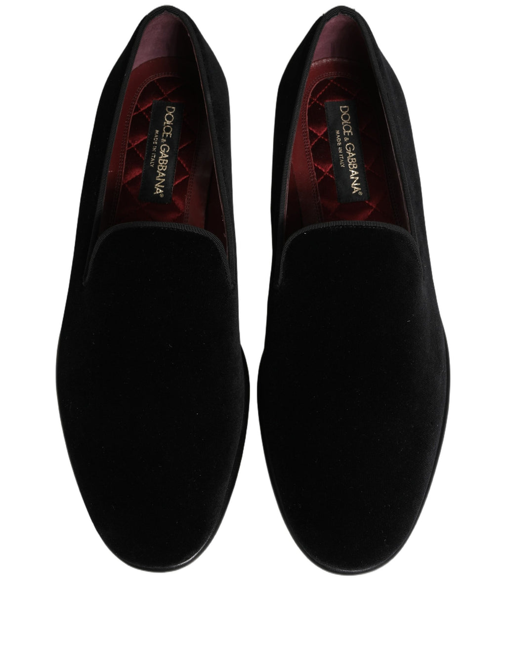 Dolce & Gabbana Black Velvet Loafers Formal Men Dress Shoes
