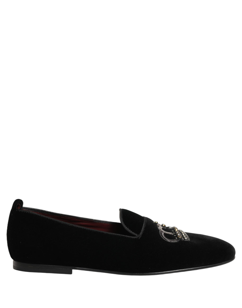 Dolce & Gabbana Black Crown Embellished Dress Loafers Shoes