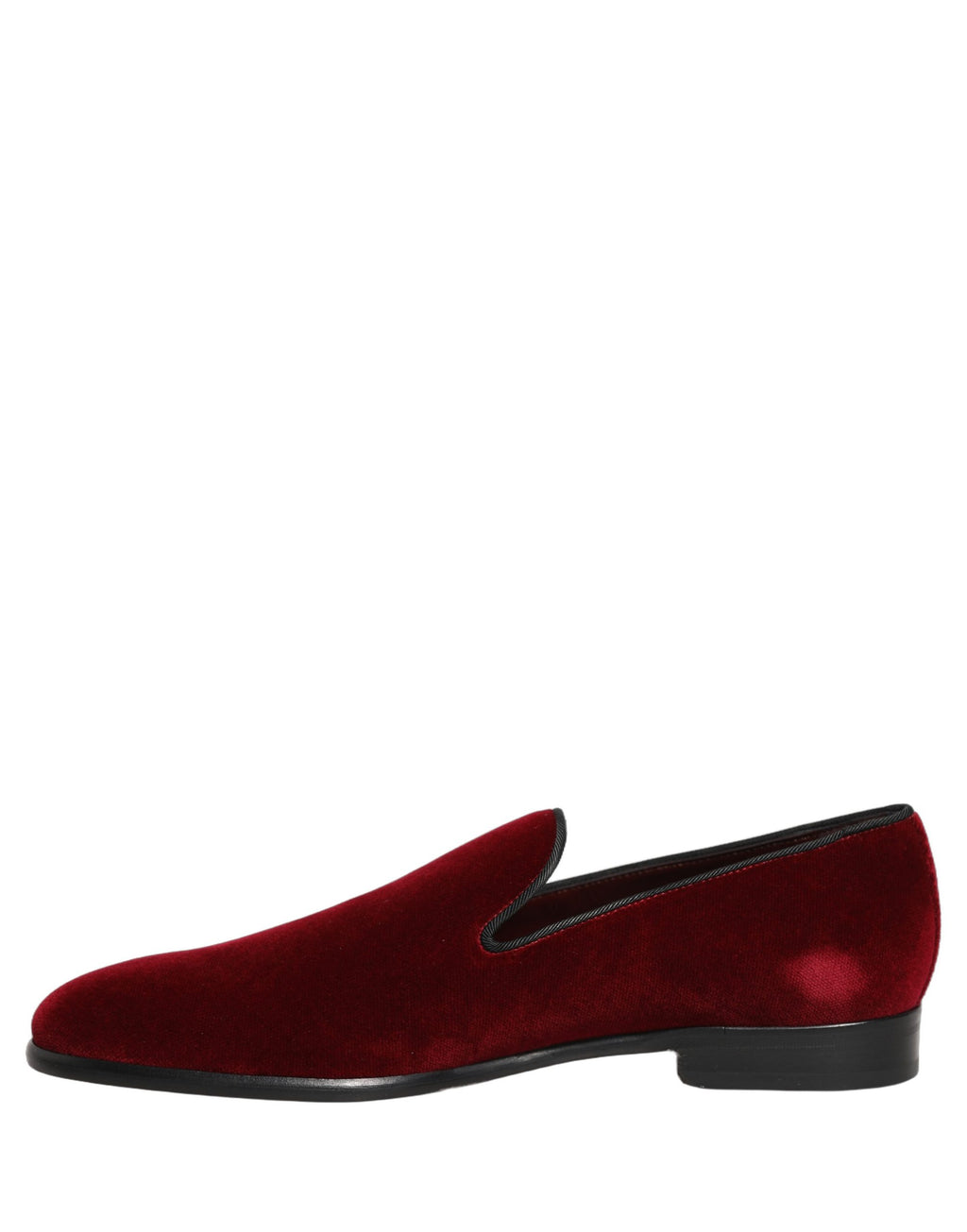 Dolce & Gabbana Maroon Velvet Slip On Dress Loafers Shoes