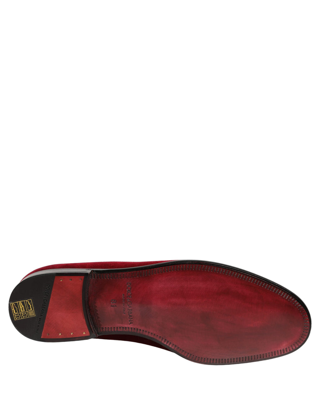 Dolce & Gabbana Maroon Velvet Slip On Dress Loafers Shoes