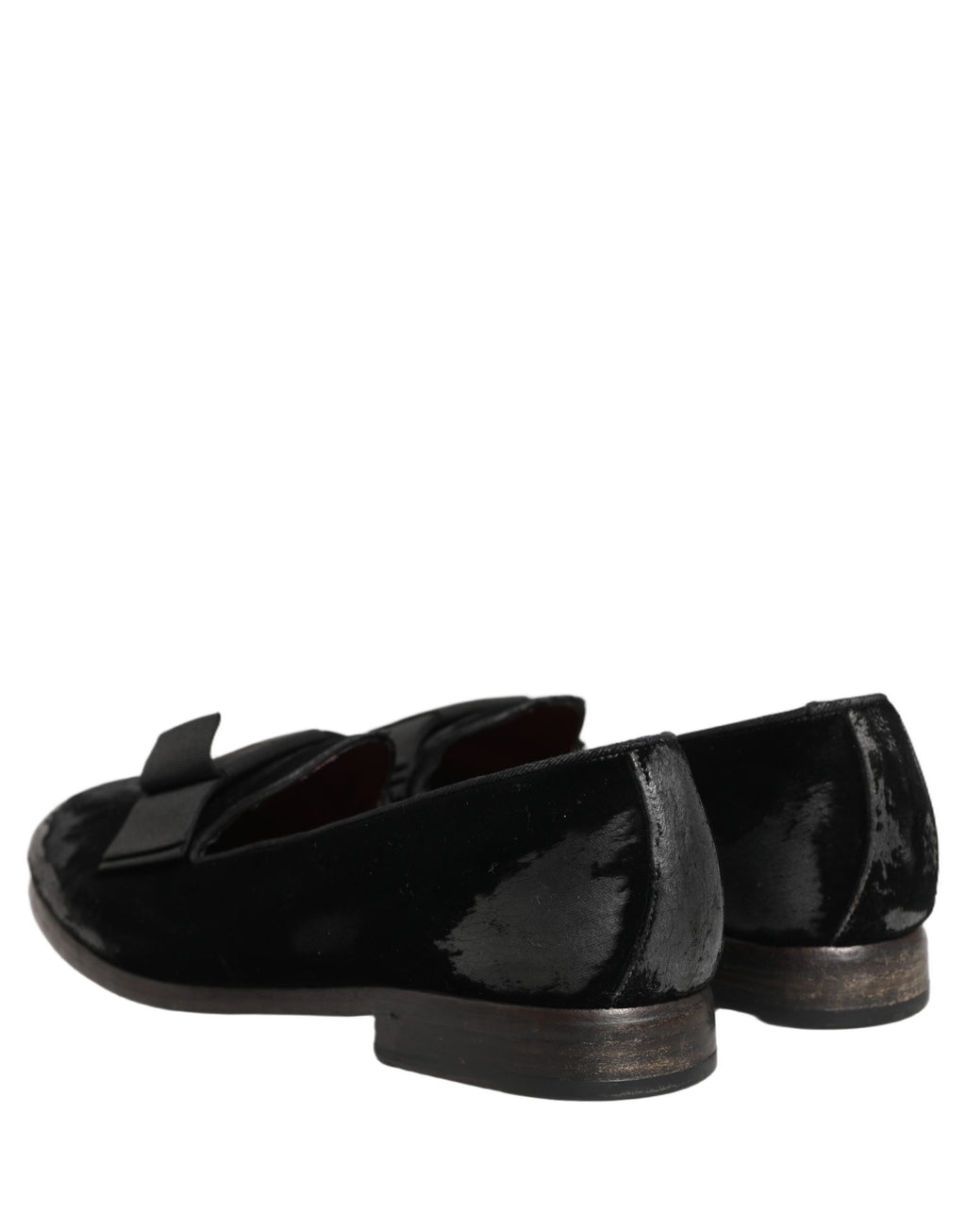 Dolce & Gabbana Black Velvet Loafers Formal Men Dress Shoes