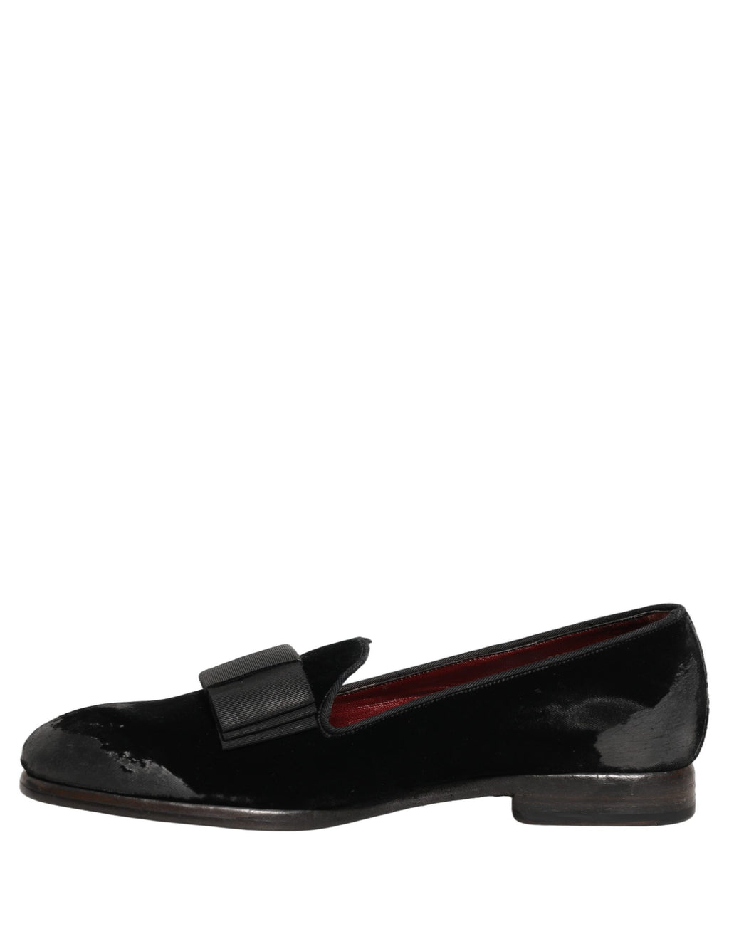 Dolce & Gabbana Black Velvet Loafers Formal Men Dress Shoes