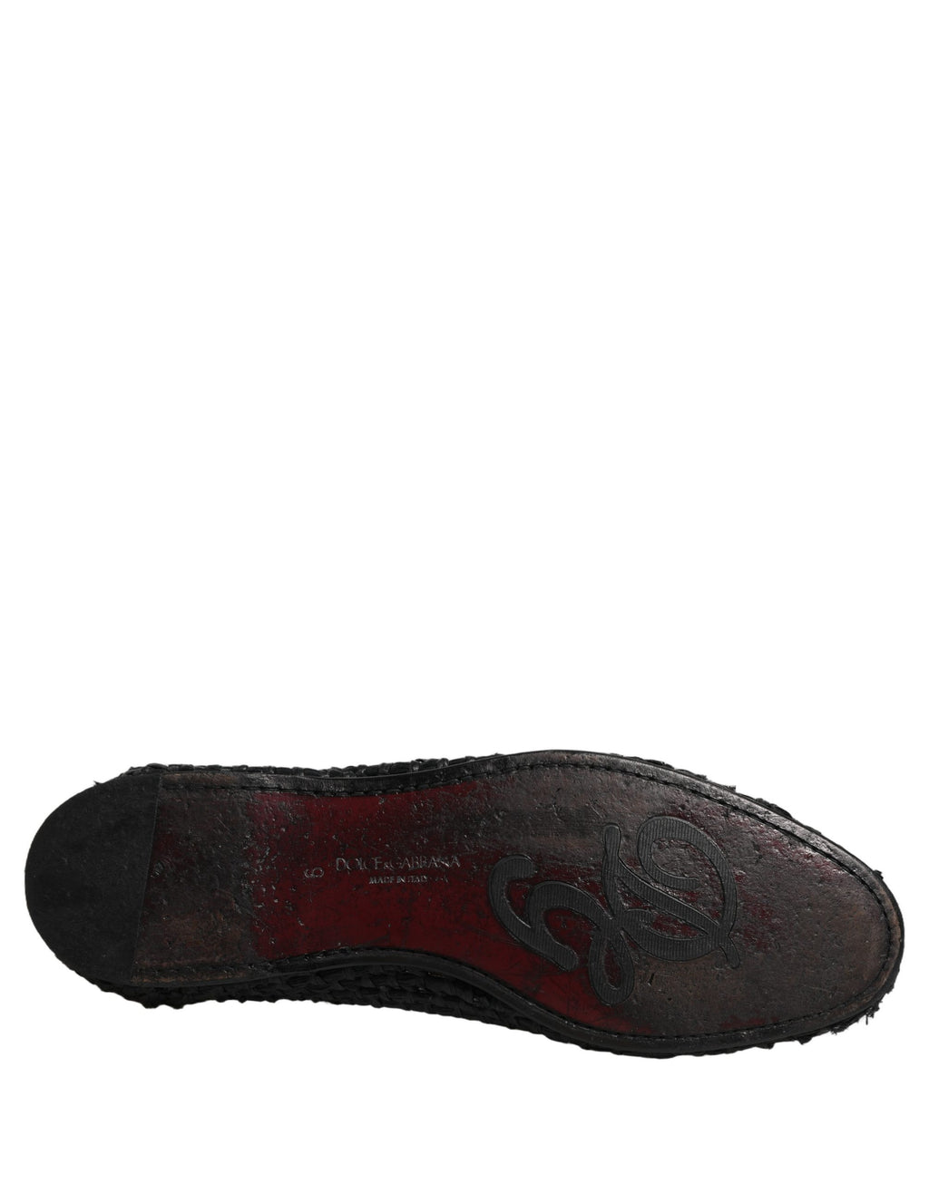 Dolce & Gabbana Black Woven Leather Slip On Loafers Men Shoes
