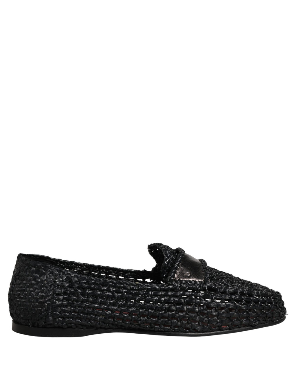 Dolce & Gabbana Black Woven Leather Slip On Loafers Men Shoes