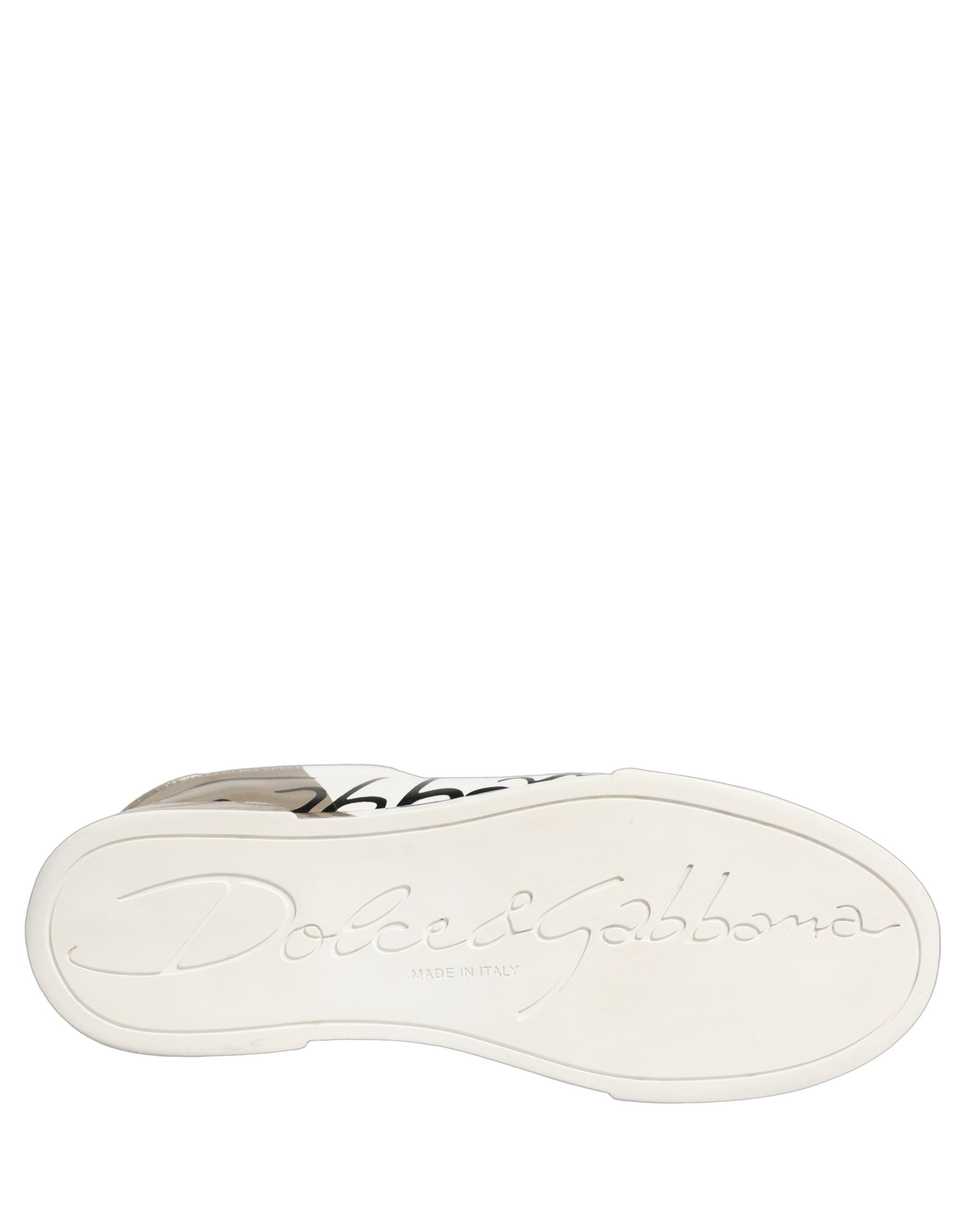 Dolce & Gabbana White Gold Low Top Leather Sneakers Shoes