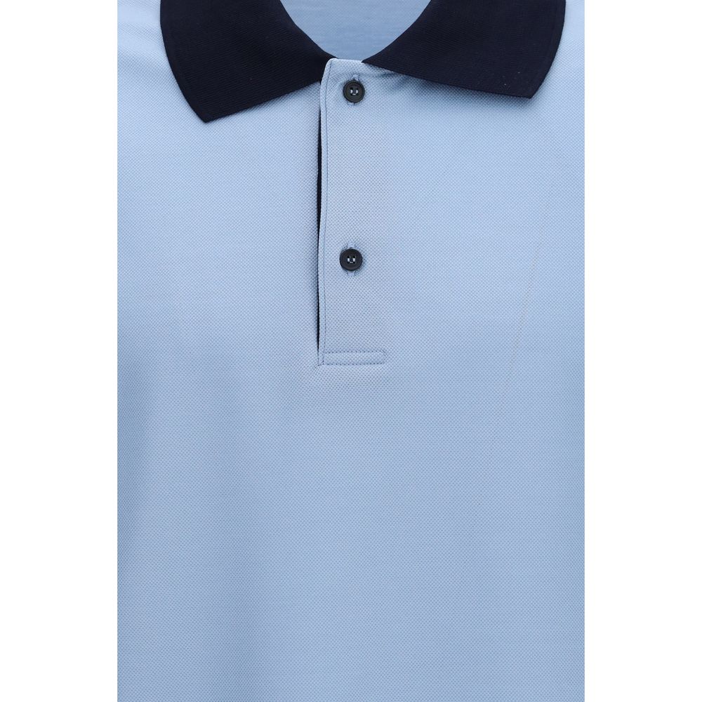 Ferragamo Blue Cotton Polo Shirt