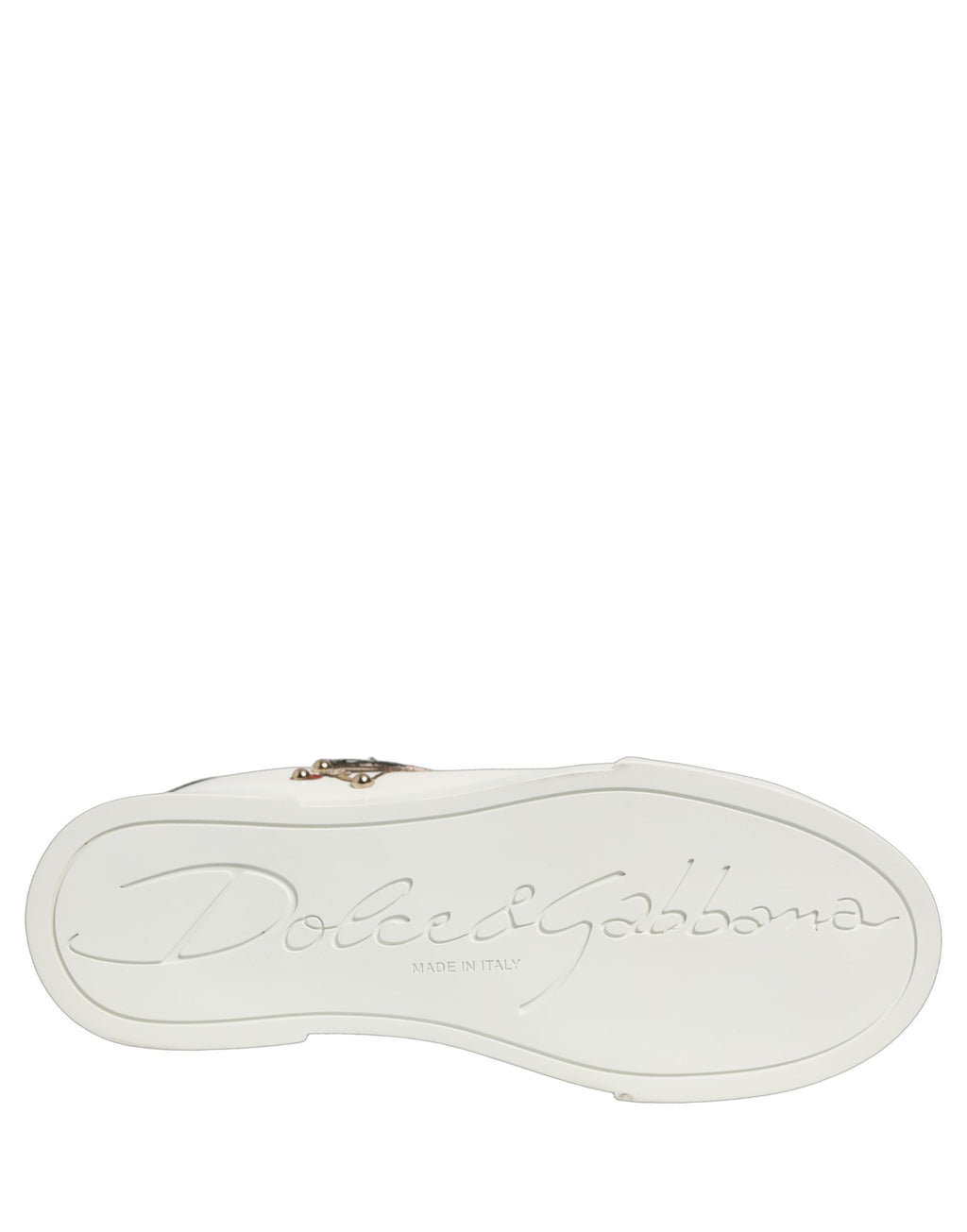Dolce & Gabbana White Patch Calfskin Nappa Portofino Sneakers Shoes