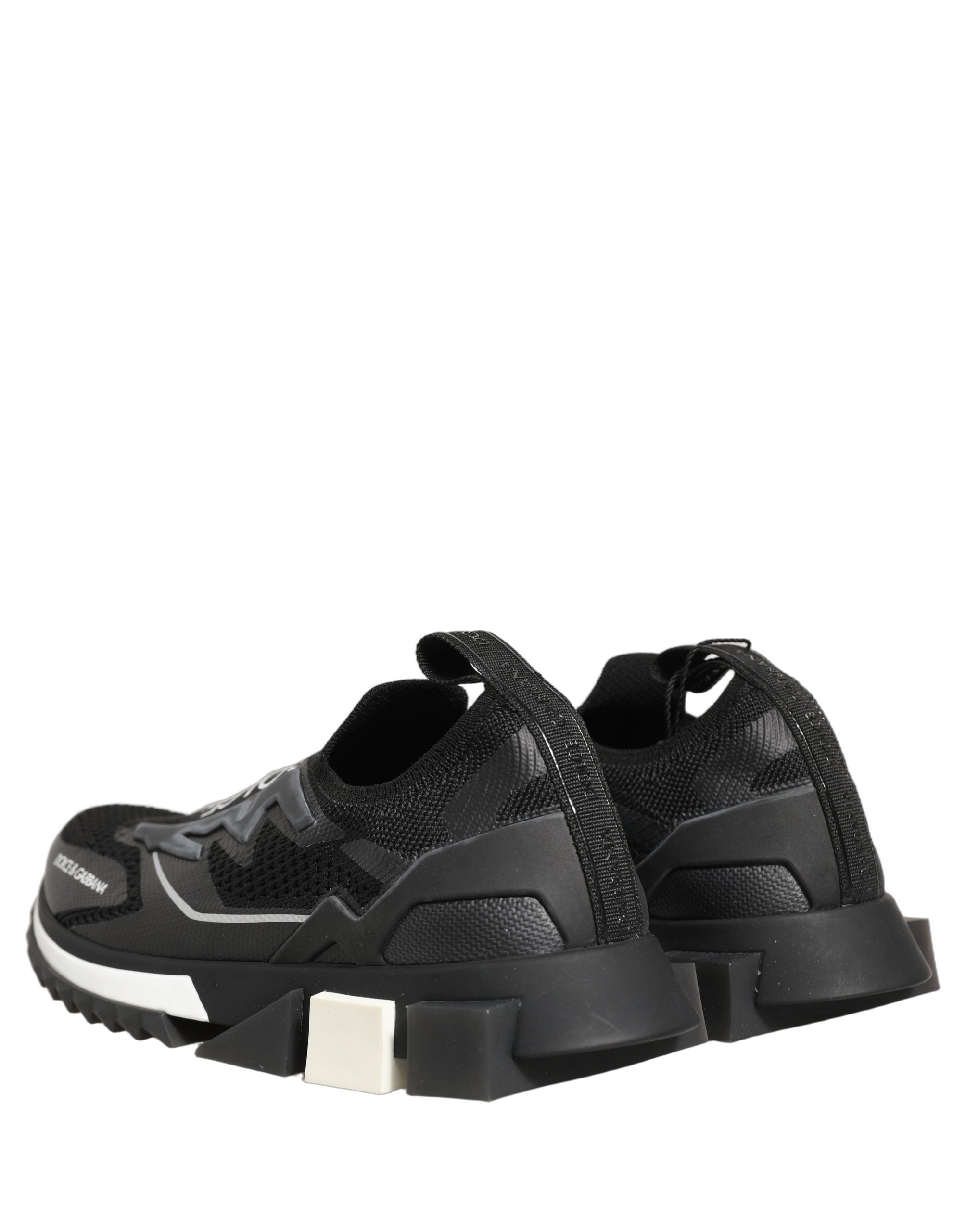 Dolce & Gabbana Black White Sorrento Slip-On Logo Sneakers Shoes