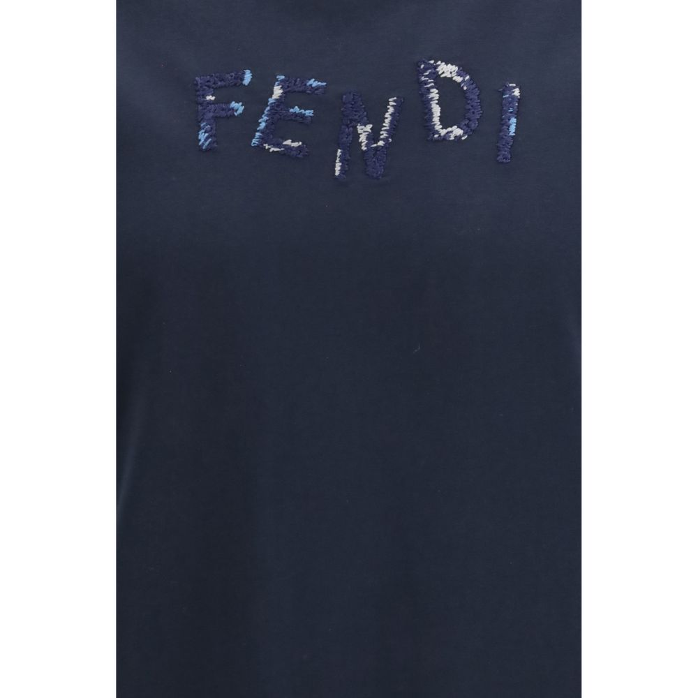 Fendi Blue Cotton T-Shirt