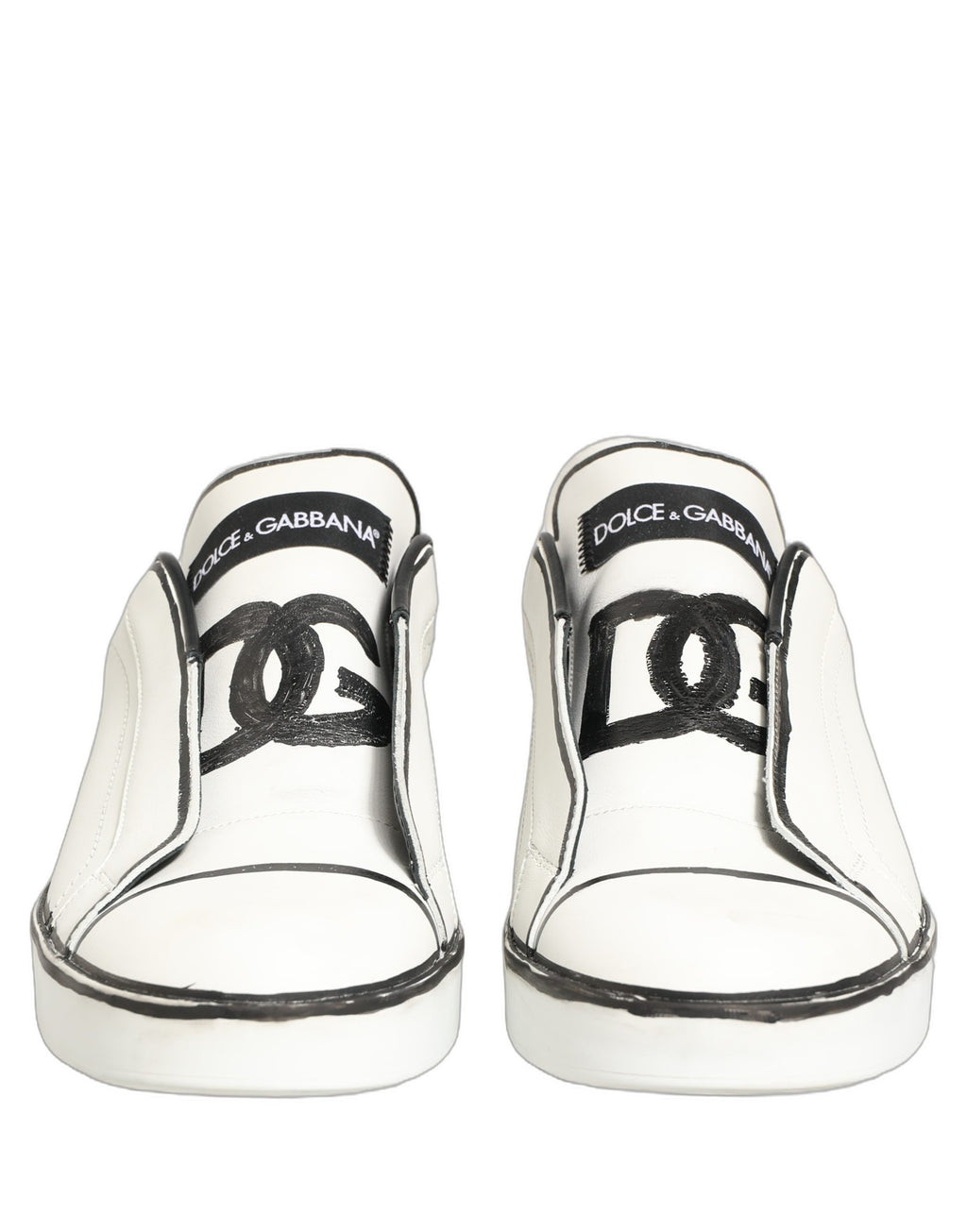 Dolce & Gabbana White Leather Portofino Low Top Sneakers Shoes