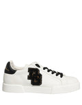 Dolce & Gabbana White Leather DG Logo Low Top Sneakers Shoes