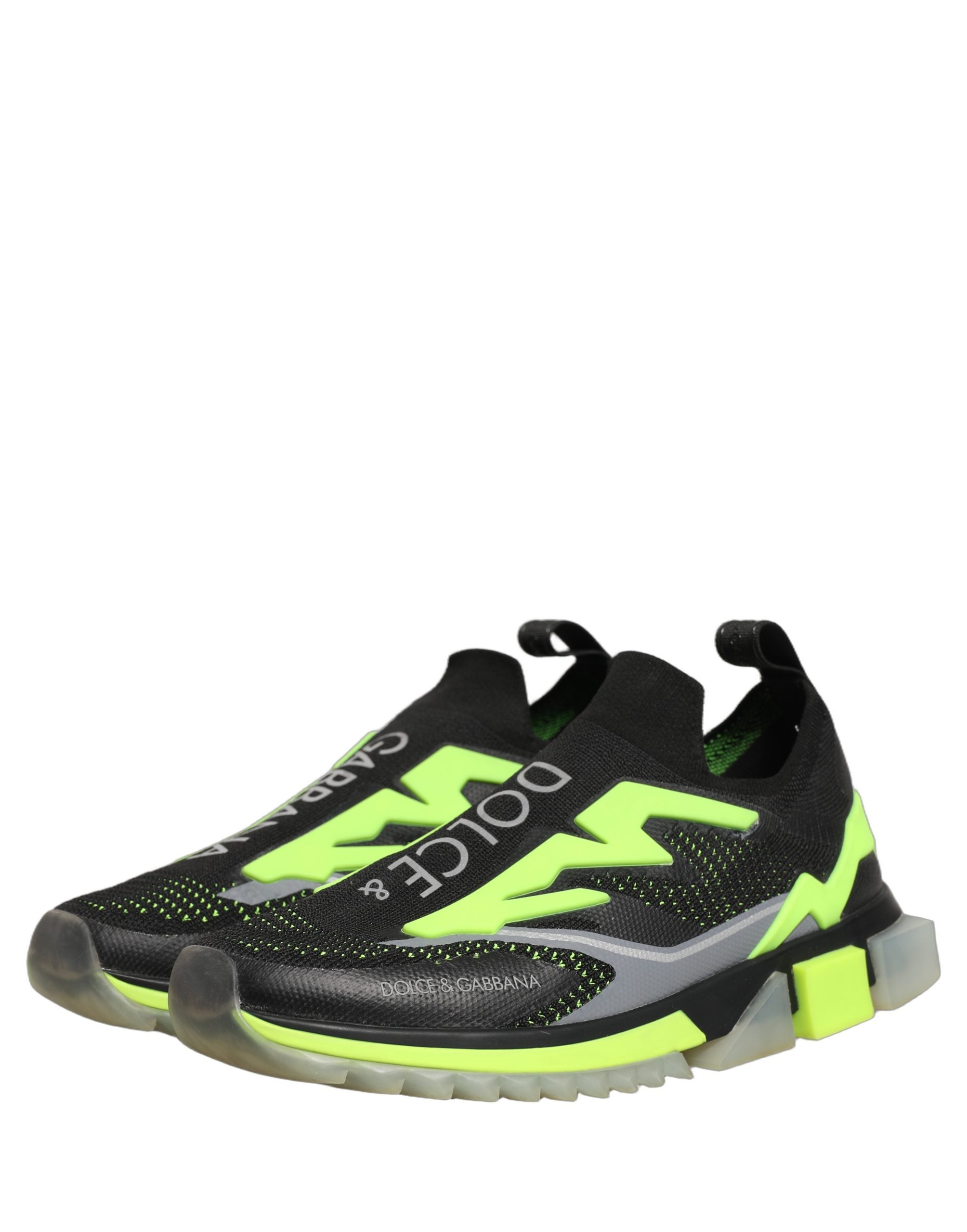 Dolce & Gabbana Black Green Sorrento Low Top Sneakers Shoes
