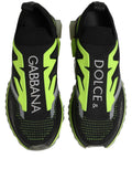 Dolce & Gabbana Black Green Sorrento Low Top Sneakers Shoes