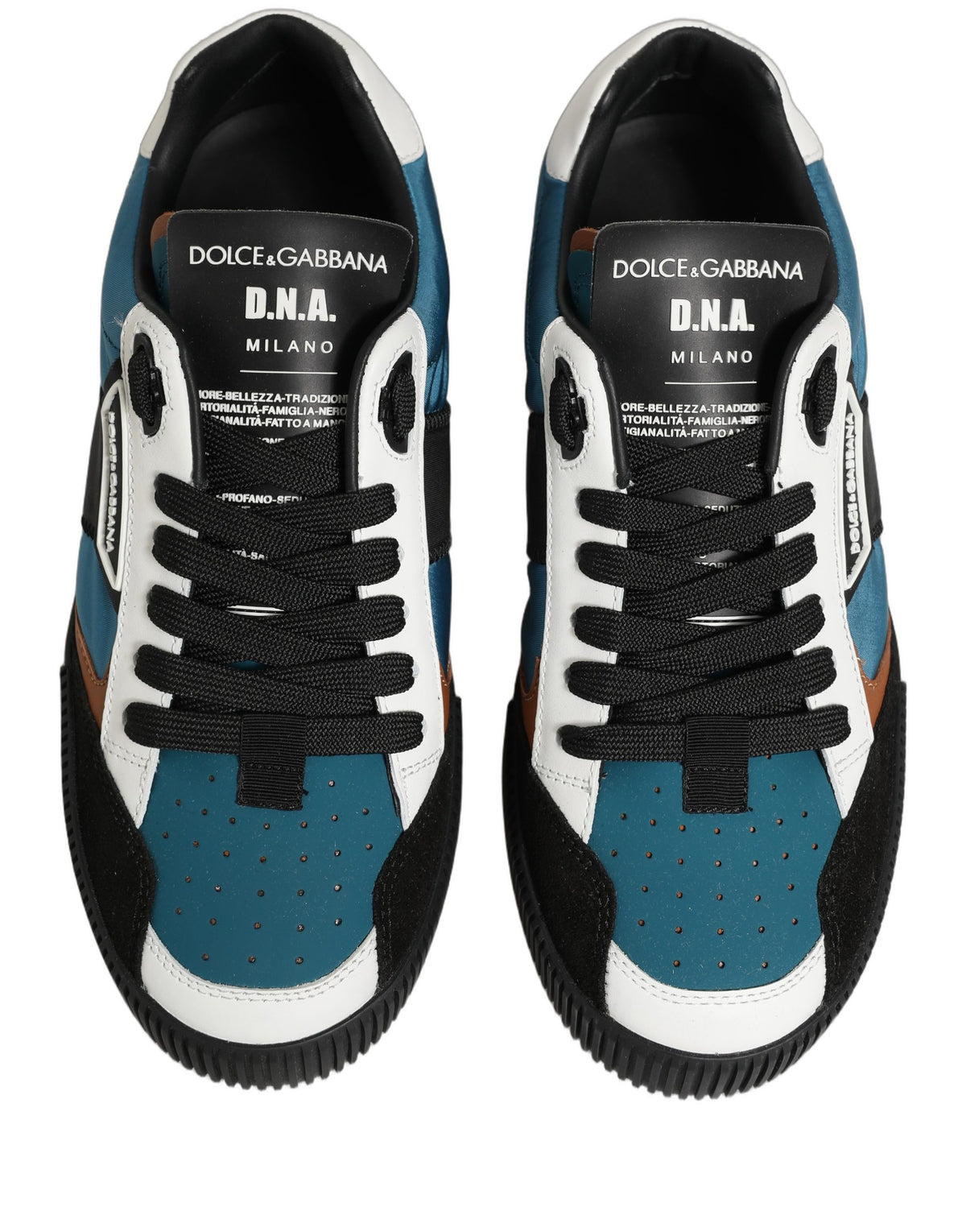 Dolce & Gabbana Multicolor Leather MIAMI Low Top Men Sneakers Shoes