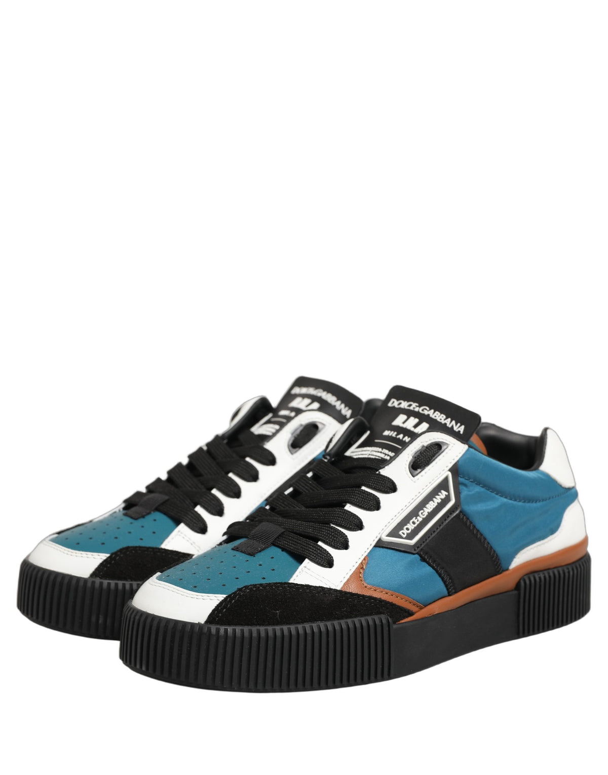 Dolce & Gabbana Multicolor Leather MIAMI Low Top Men Sneakers Shoes
