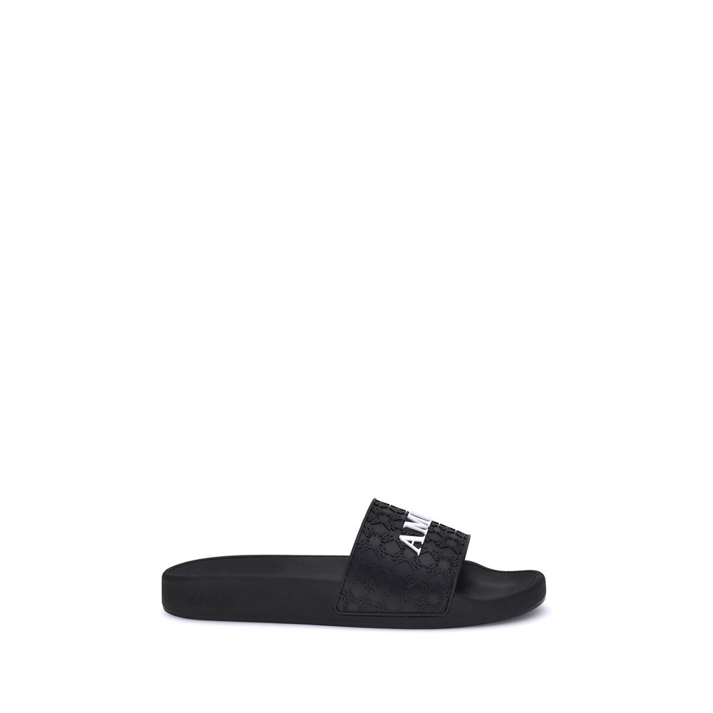 Amiri Black Rubber Flat Sandals