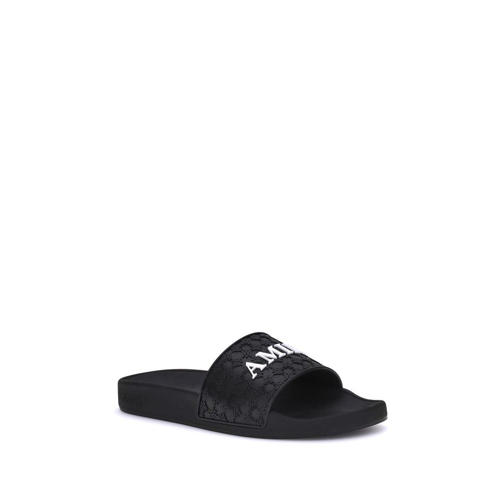 Amiri Black Rubber Flat Sandals