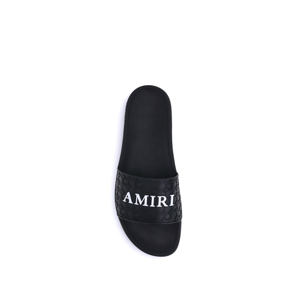 Amiri Black Rubber Flat Sandals